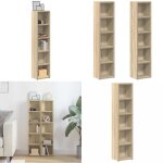 Vidaxl - armoires à cd 2 pcs chêne sonoma 21x16x93, 5 cm aggloméré - meuble rangement cd - bibliothèque ... Vidaxl - armoires à cd 2 pcs chêne sonoma 21x16x93, 5 cm aggloméré - meuble rangement cd - bibliothèque ...