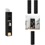 Armoires � cd 2 pcs noir 21x16x93, 5 cm agglom�r� - meuble rangement cd - biblioth�que cd - �tag�re cd ...