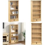 Armoire  cd corona 52x17, 5x103 cm bois de pin massif - bibliothque - meuble tv - bibliothque design ...