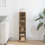 Armoire  cd - tagre range cd - meuble de rangement chne artisanal 21x20x88 cm bois d'ingnierie 493962 ...