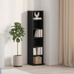 Armoire � cd - �tag�re range cd - meuble de rangement ch�ne noir 21x20x88 cm bois d'ing�nierie 821550 ...