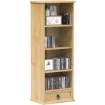 Armoire à cd - Étagère range cd - meuble de rangement corona 40x30x110 cm bois de pin massif 831402 Armoire à cd - Étagère range cd - meuble de rangement corona 40x30x110 cm bois de pin massif 831402