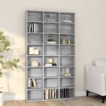 Armoire  cd - tagre range cd - meuble de rangement sonoma gris 102x23x177, 5 cm bois d'ingnierie ...