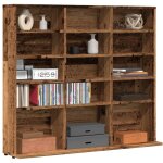 Armoire � cd - �tag�re range cd - meuble de rangement vieux bois 100x23x89, 5 cm bois d'ing�nierie 280760 ...