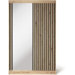 Armoire chambre adulte meriko 120cm chne artisan et miroir