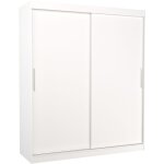 Armoire de chambre à coucher blanche 2 portes coulissantes kelly 180cm Armoire de chambre à coucher blanche 2 portes coulissantes kelly 180cm