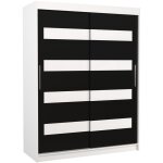 Les tendances - armoire de chambre à coucher blanche 2 portes coulissantes noir mat et blanc laqué zanko ... Les tendances - armoire de chambre à coucher blanche 2 portes coulissantes noir mat et blanc laqué zanko ...