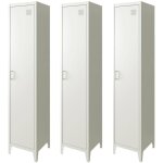 Sweeek - armoire chambre en mtal blanche. 4 espaces de rangement. l 180 x l 38 x h 38cm