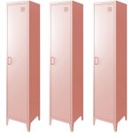 Armoire chambre en m�tal rose. 4 espaces de rangement. l 180 x l 38 x h 38cm