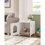 Armoire à chats, meubles de litière cachés, blanc Armoire à chats, meubles de litière cachés, blanc