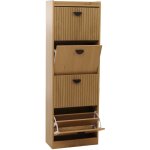 Armoire  chaussures hhg - 602, meuble  chaussures, 4 compartiments  clapets, mdf mlamin, mtal, ...