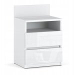 Table de chevet white gloss table de chevet 40cm 2s shelf loft bedroom furniture