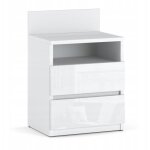 Table de chevet white gloss table de chevet 40cm 2s shelf loft bedroom furniture Table de chevet white gloss table de chevet 40cm 2s shelf loft bedroom furniture