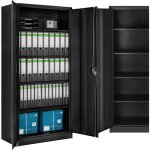 Armoire de classement en mtal tectake 4 tagres rglables en hauteur - noir