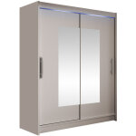 Armoire closico 104, cachemire, 200x150x58cm, portes d'armoire: coulissantes, nombre d'�tag�res: 5, led: ...