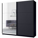 Meublorama - armoire collection 200 cm 2 portes coulissantes avec miroir - gris graphite - collection ... Meublorama - armoire collection 200 cm 2 portes coulissantes avec miroir - gris graphite - collection ...