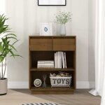 Armoire console - meuble de rangement marron miel 60x34x75 cm bois de pin solide 741900