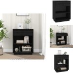 Vidaxl - armoire console noir 60x34x75 cm bois de pin solide - buffet noir - meuble rangement - commode ...