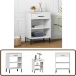 Armoire console avec pieds en m�tal blanc bois pin massif oslo - meuble industriel - armoire console ...