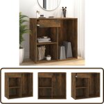 Armoire cosm�tique ch�ne fum� 80x40x75 cm bois d'ing�nierie - armoire cosmetique - meuble rangement - ...