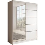 Armoire coulissante 2 portes kardi 150 ? design moderne et finition �l�gante - blanc