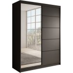 Armoire coulissante 2 portes kardi 150 ? design moderne et finition �l�gante - noir