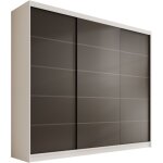 Armoire coulissante 3 portes anly 250cm ? grand dressing moderne et fonctionne - blanc / noir