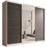 Les tendances ? armoire coulissante 3 portes 250 cm avec miroir ? panneaux stratifi�s 16 mm ? int�rieur ...