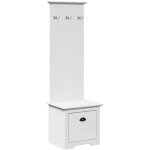 Armoire de couloir avec crochets bodo blanc 50x40x157 cm - vidaxl Armoire de couloir avec crochets bodo blanc 50x40x157 cm - vidaxl