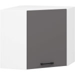 Armoires de cuisine akord d'angle haute w60 oliwia blanc 60 cm 1 porte faade gris graphite 2 tagres ...