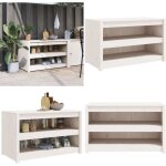 Vidaxl - armoire de cuisine d'ext�rieur blanc bois de pin massif - meuble de cuisine ext�rieur - armoire ...