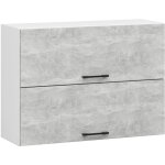 Armoires de cuisine haute akord w80 oliwia g2 blanc 80 cm 2 portes faade bton 2 tagres 80x30x58 cm ...