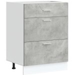 Meuble bas de cuisine  lyon  gris bton bois d'ingnierie vidaxl