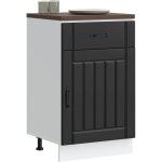Armoire de cuisine - meuble de cuisine - armoire de rangement lucca noir bois d'ing�nierie 656609