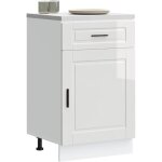 Armoire de cuisine - meuble de cuisine - armoire de rangement porto blanc brillant bois ing�nierie 470331 ...