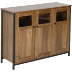 Armoire de cuisine relaxdays avec portes vitr�es, h x l x p : 75 x 100 x 35 cm, buffet cuisine, anrichte ...