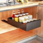 Armoire de cuisine avec tiroir coulissant t�lescopique extensible (25 cm de large x 43 cm de profondeur ...