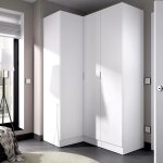 Dmora - armoire dhuar, meuble d'angle pour chambre, armoire d'angle avec 3 portes battantes, 133x91h184 ...