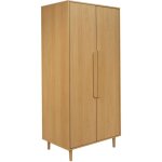Armoire dressing d�cor bois de ch�ne 2 portes. �tag�res et penderie - l 80 x p 55 x h 180cm - juliana ...