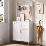 Armoire d'entr�e blanc - armoire murale avec �tag�res r�glables - 80x175, 5x35 cm