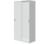 Armoire coulissante 2 portes l100 x h200 cm ? blanc mat ? panneaux m�lamin�s 15 mm ? rangement v�tements ...