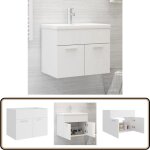 Vidaxl - armoire d'vier blanc 60x38, 5x46 cm bois d'ingnierie - meuble salle de bain - armoire lavabo ...