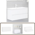 Armoire d'vier blanc 90x38, 5x45 cm bois d'ingnierie - meuble de salle de bain - armoire lavabo - rangement ...