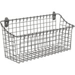 Mowze - armoire extra large panier mural pour rangement organisation dcor rustique fer solide, bac de ...