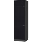 Vicco - armoire pour frigo fame - line, noir ray, 60 cm