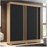 Armoire garde - robe auror - nature shine / noir