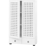 Armoire hhg 358, armoire de salon, design 3d tress 2 portes 3 compartiments de rangement 2 tiroirs soft ...