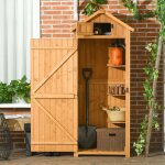 Eifson - armoire de jardin 77x54, 2x179, armoire de jardin, avec 3 tagres amovibles, toit en asphalte, ...