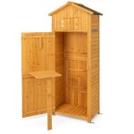 Helloshop26 - armoire de jardin en bois impermable avec toit abri de jardin avec table pliable tagres ...