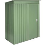 Wasabi - armoire de jardin mtallique 1, 39m2 neat green - 86x162x181cm - porte coulissante - toit inclin ...